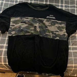 Camo and black t shirt